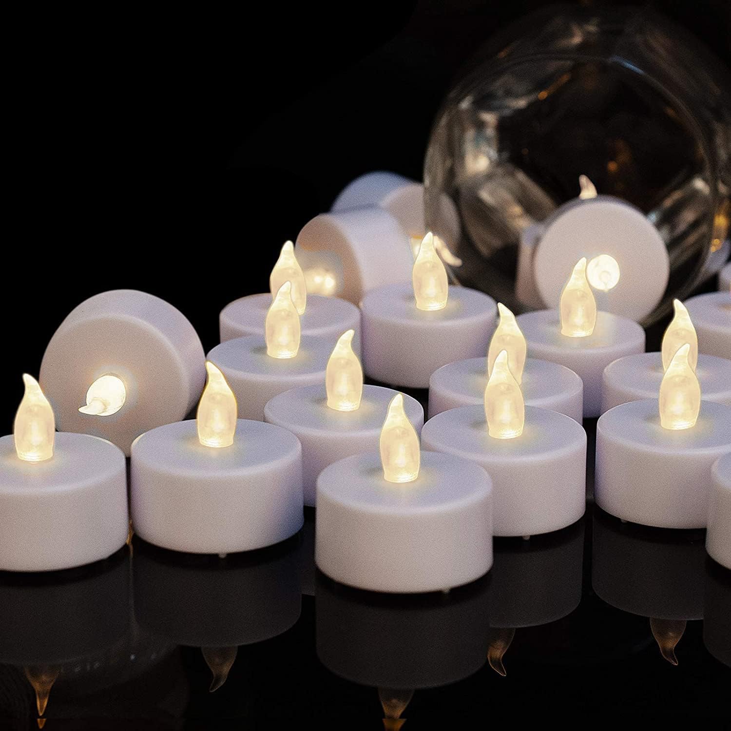 Flameless Tea Lights Candles - 150 Pack LED Flickering Votive