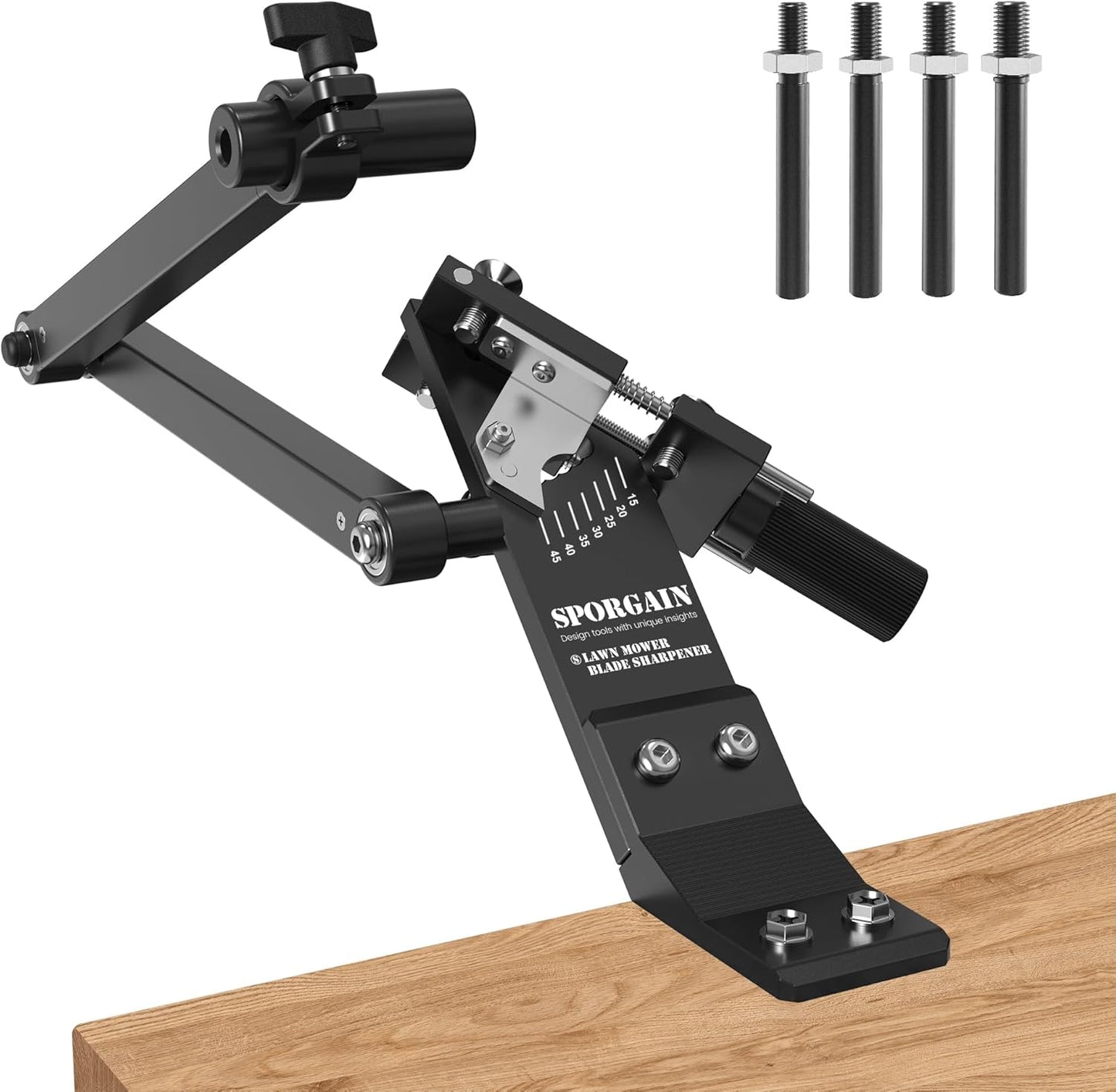 Lawn Mower Blade Sharpener Adjustable Frame for Efficient Sharpening