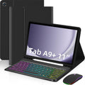 Case with Keyboard Mouse for Galaxy Tab A9+ 11in Black - Rainbow