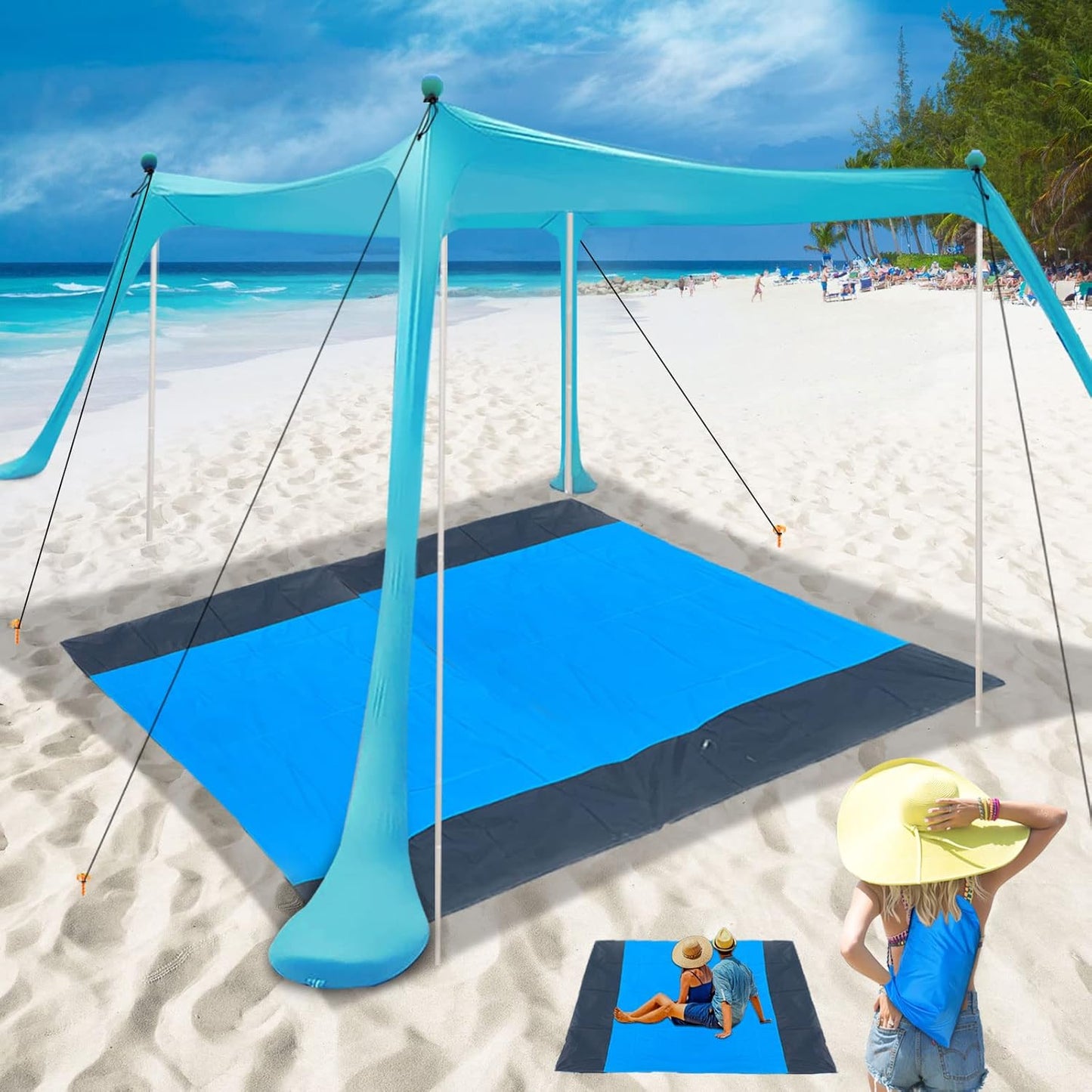 BRONOM Beach Canopy: UPF50+ Sun Protection, Easy Setup