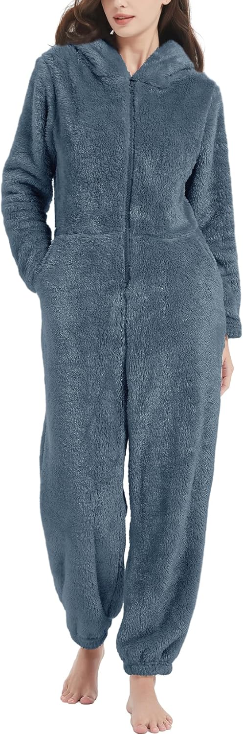 Kissonic Women's Sherpa Fleece Onesies Pajamas for Cozy Nights