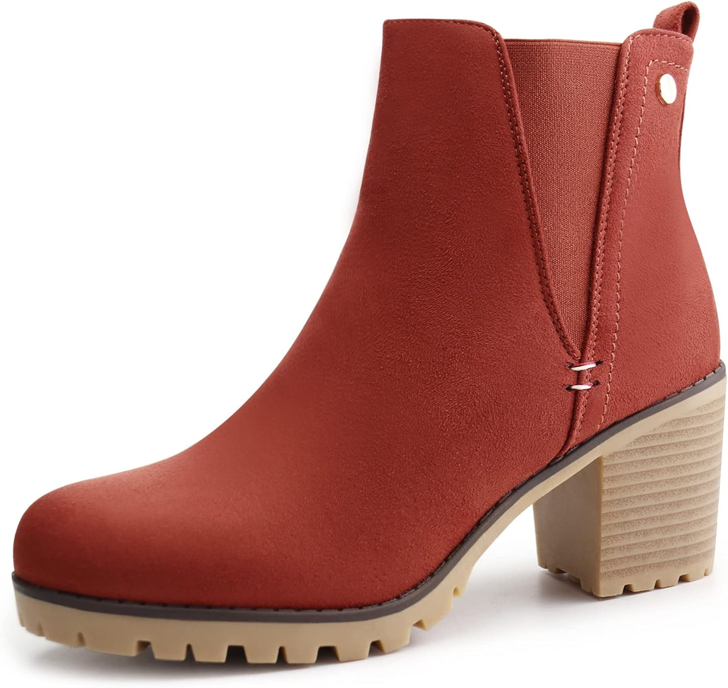 JABASIC Women Casual Ankle Booties with Block Heel Design