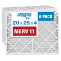 Aerostar 20x25x4 MERV 11 Pleated Air Filters - 6 Pack