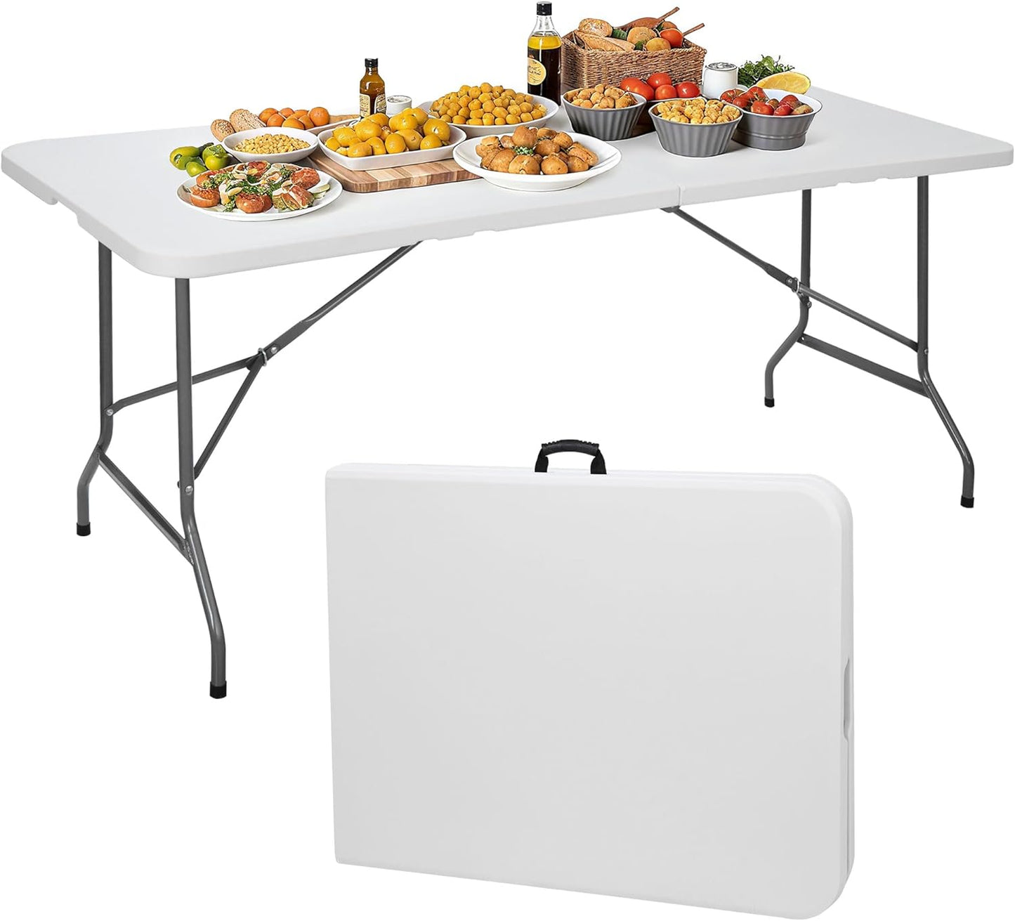6 ft Heavy Duty Folding Table for Indoor and Outdoor Use