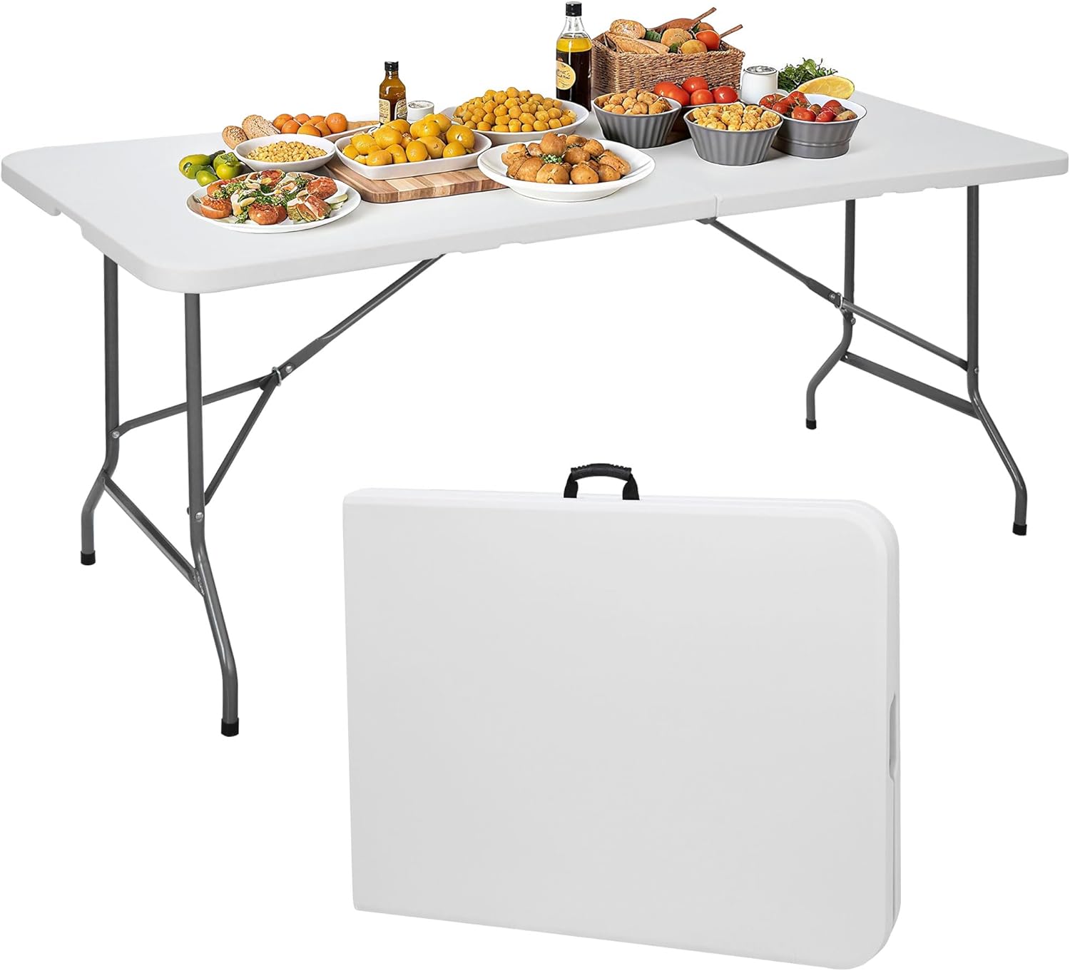 6 ft Heavy Duty Folding Table for Indoor and Outdoor Use