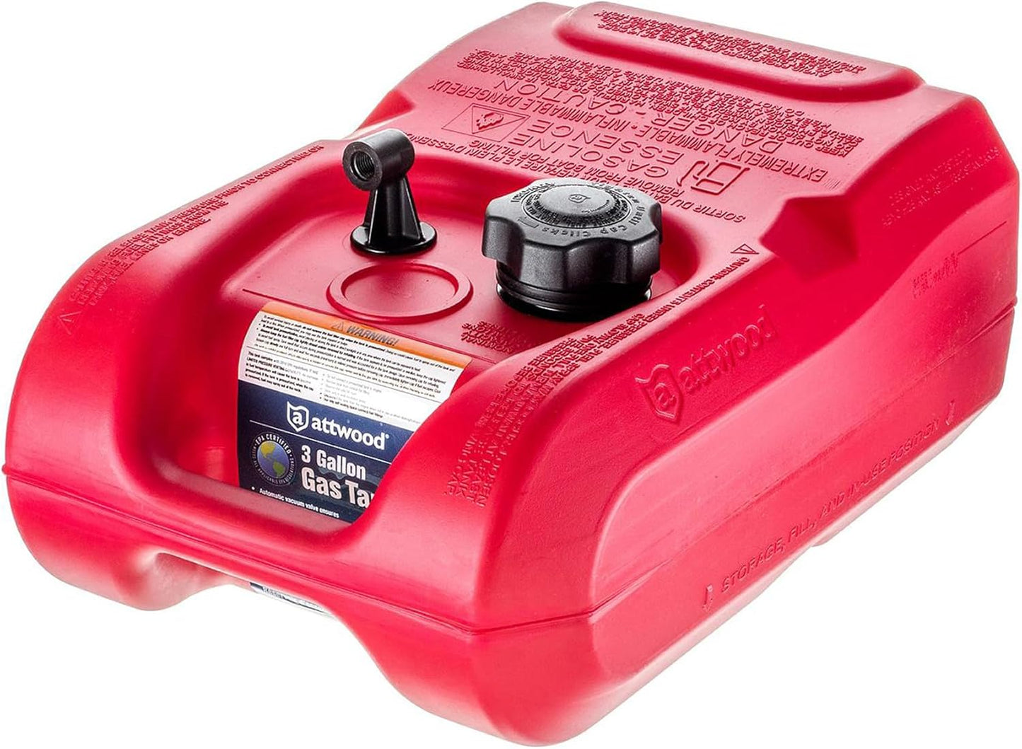 Attwood 3-Gallon Portable Marine Boat Fuel Tank for Easy Use