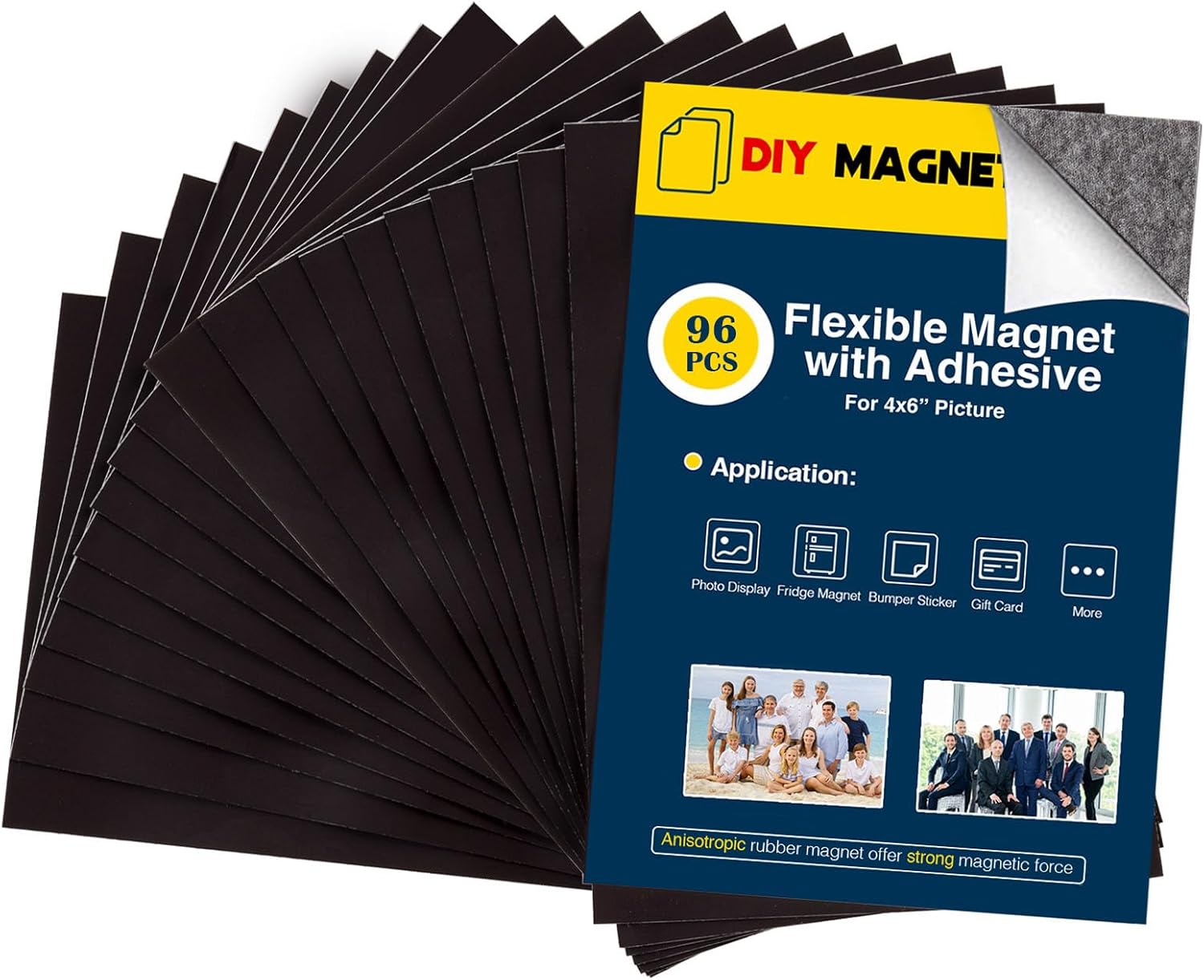 Magnet Sheets with Adhesive Backing for 4x6 Pictures - 96 Pcs