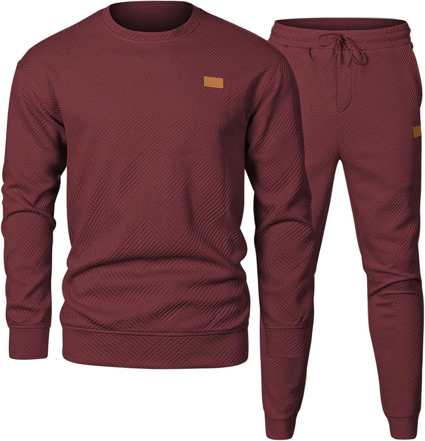 JMIERR Mens 2 Piece Outfits Knit Jacquard Tracksuit Set