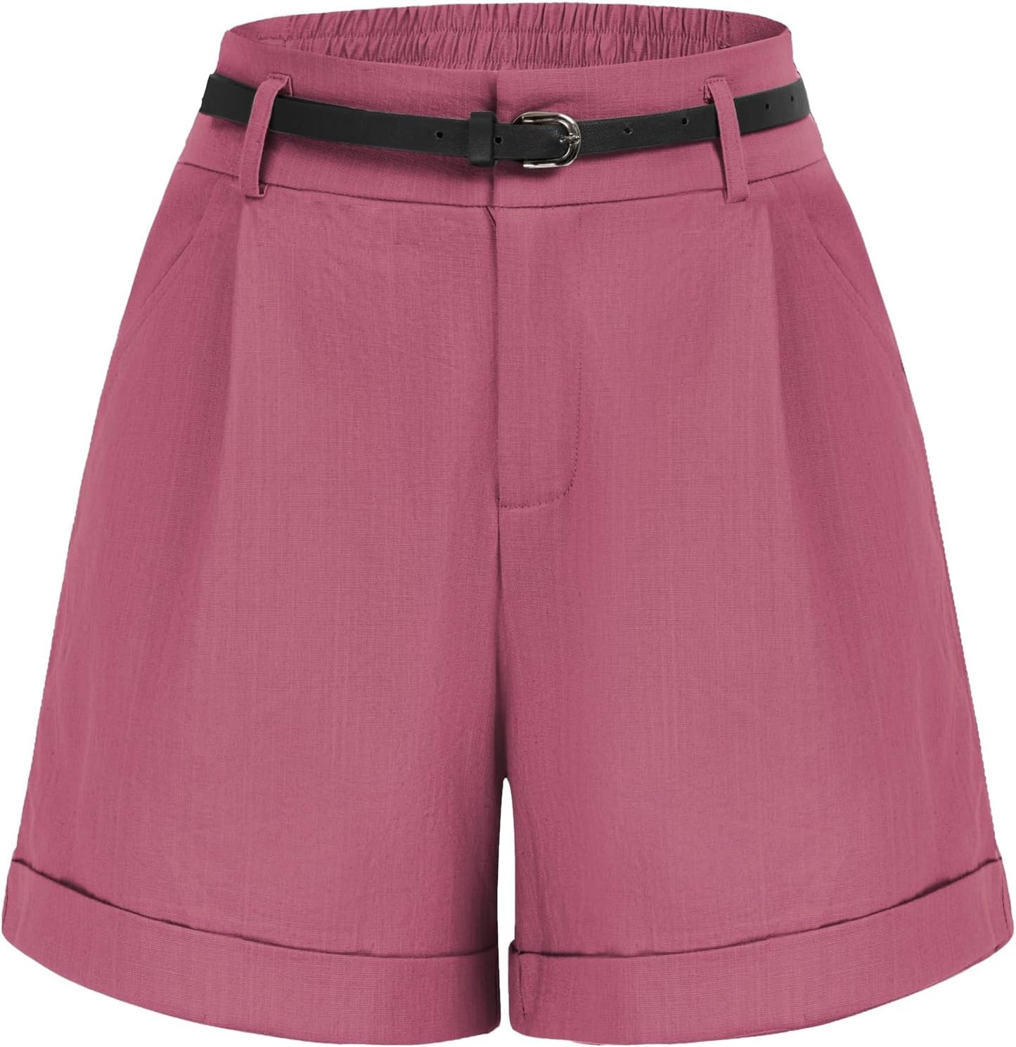 Belle Poque Women Bermuda Shorts with Elastic Waist & Pockets