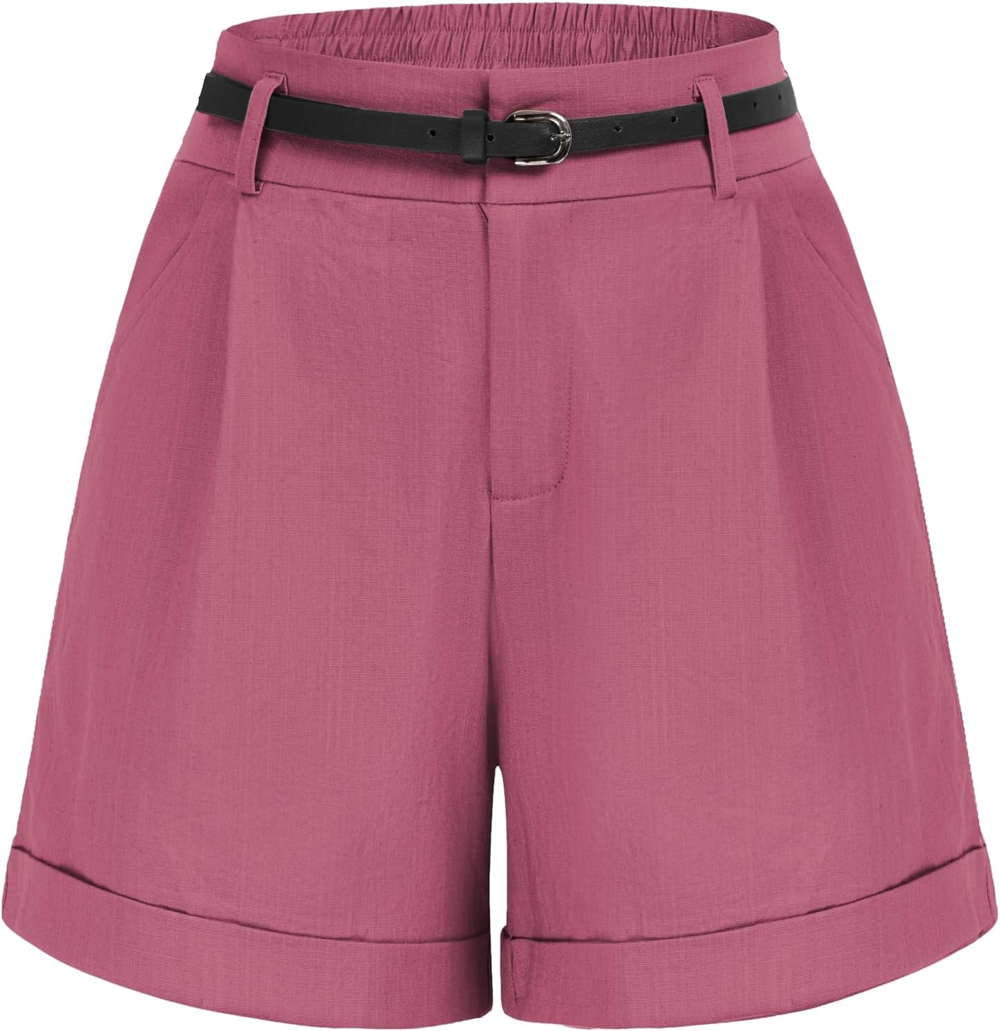 Belle Poque Women Bermuda Shorts with Elastic Waist & Pockets