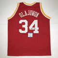 Autographed Hakeem Olajuwon Houston Red Basketball Jersey - Signed XL