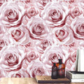 Pink Rose Peel and Stick Wallpaper Large Floral Mural - Removable