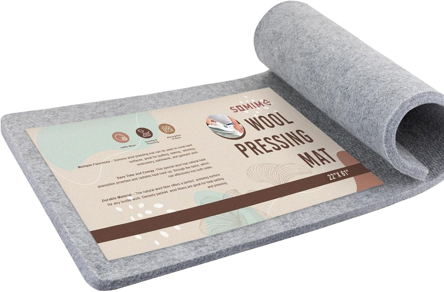Somime 22x61 Wool Pressing Mat for Quilting and DIY Crafts