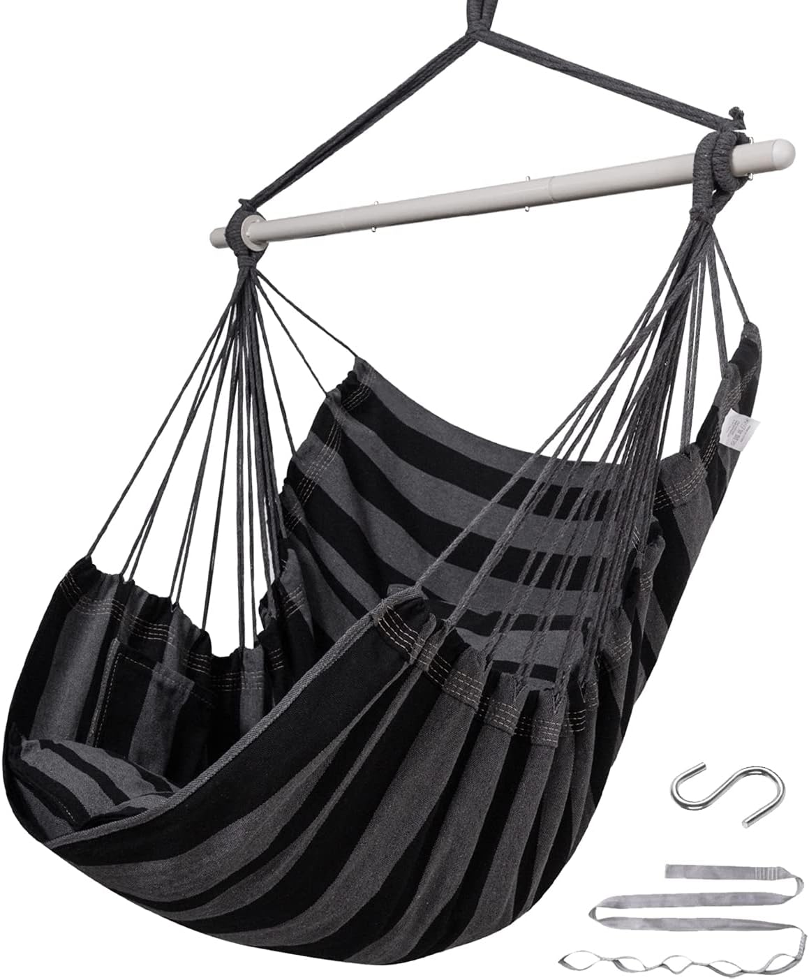 ADVOKAIR Hammock Chair Swing Large Indoor with Cushions and Pocket