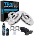 TRQ Front Metallic Brake Pad & Coated Rotor Kit for LaCrosse