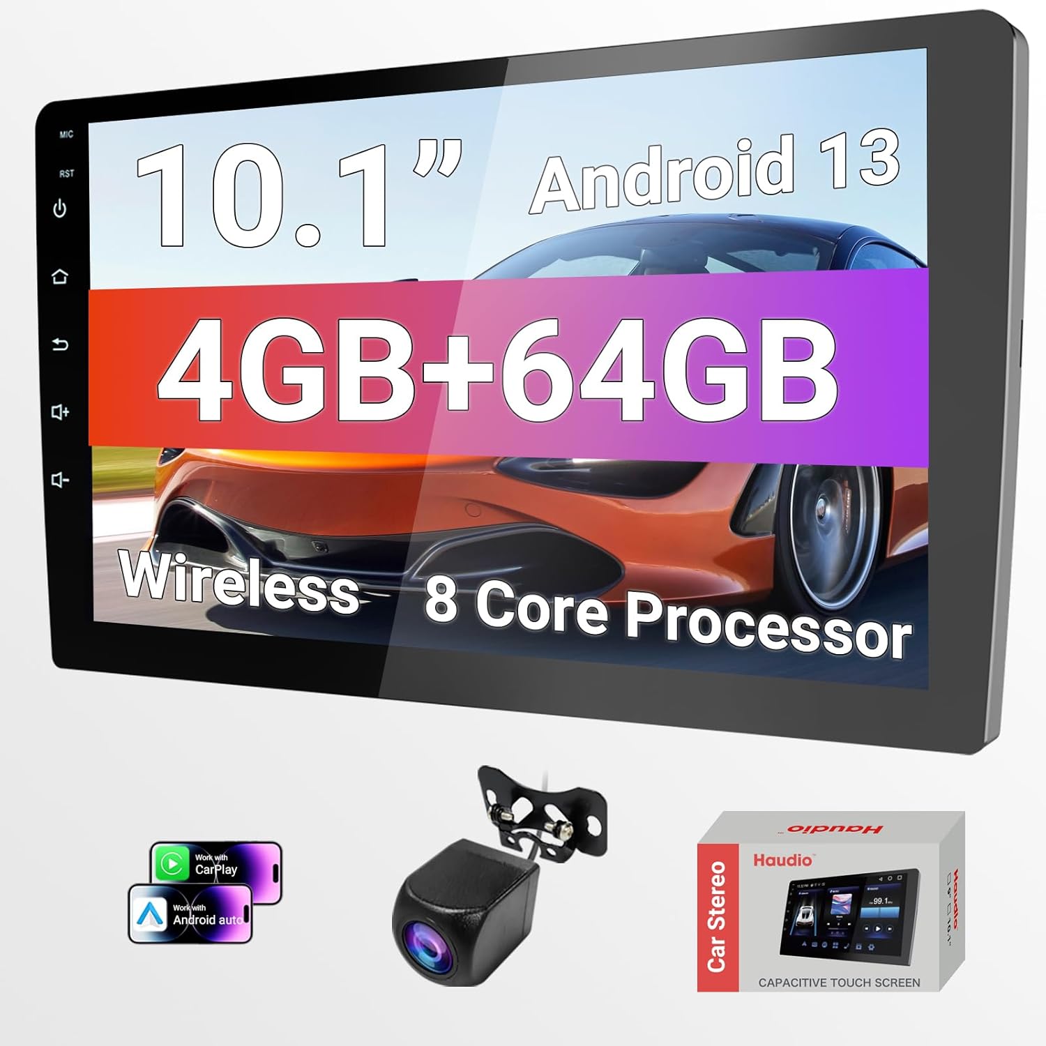 10.1 Inch HD Carplay Screen with 720P Touchscreen Features