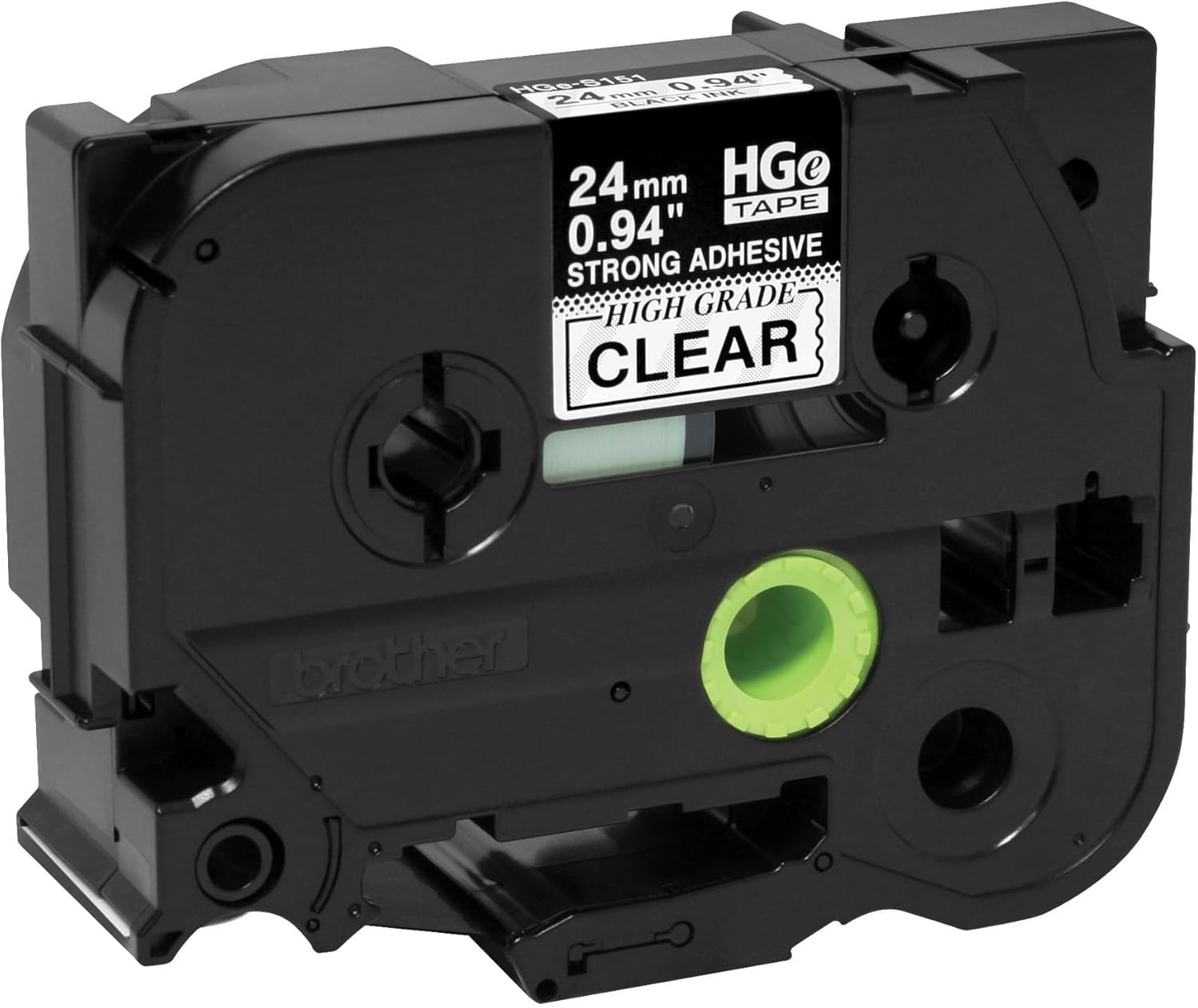 Brother HGES1515PK Black on Clear Extra-Strength Label Tape