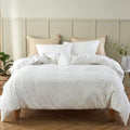 French Linen Duvet Cover Set 68 in x 86 in - Breathable Washed Linen