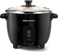 Elite Gourmet 6-Cup Electric Rice Cooker - Stainless Steel Inner Pot