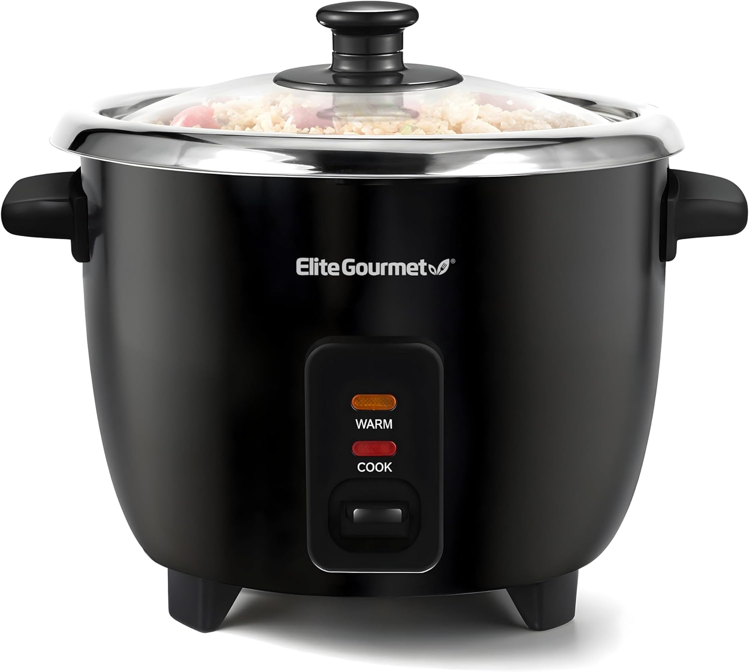 Elite Gourmet 6-Cup Electric Stainless Steel Rice Cooker - Perfect for Soups, Stews & Grains