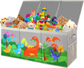 Extra Large Toy Box Chest with Lids - Collapsible 148L Dinosaur