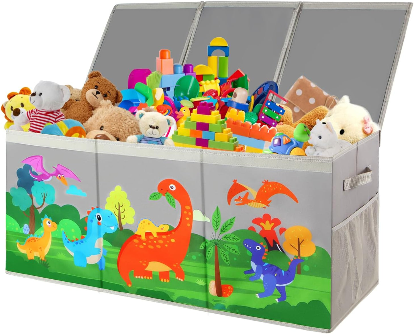 Extra Large Toy Box Chest for Kids with Dinosaur Design