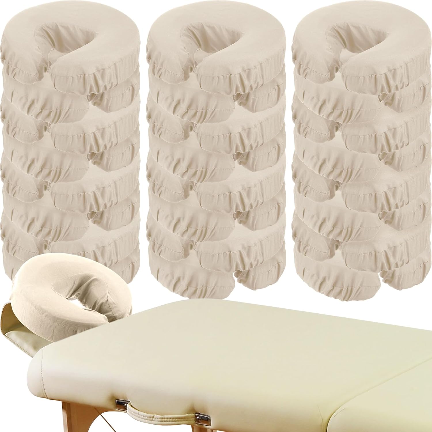 24 Pcs Face Cradle Covers for Massage Table - Soft & Reusable