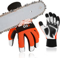 Chainsaw Gloves 12-Layer Protection - Leather Mechanic Gloves