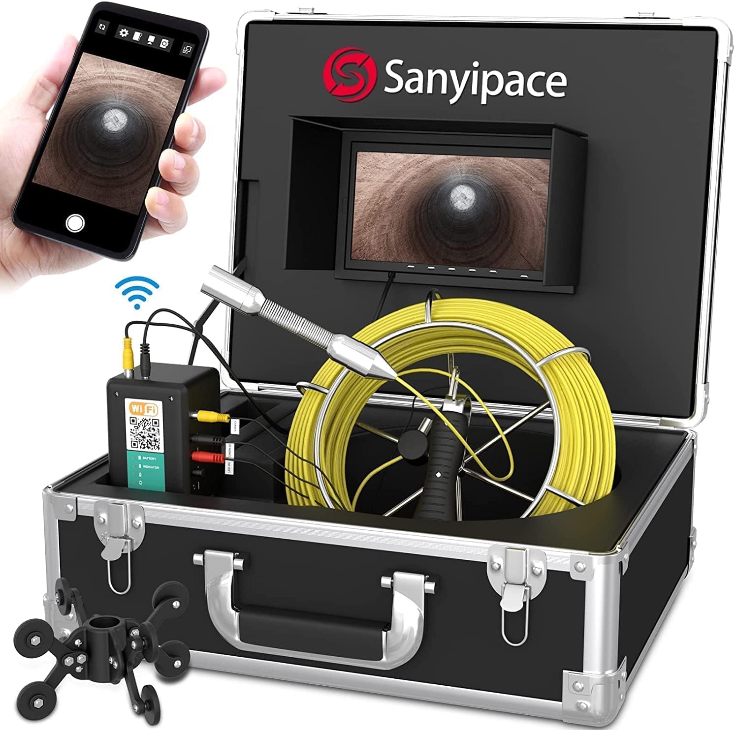 Wireless Sewer Camera 165FT WiFi Lights IP68