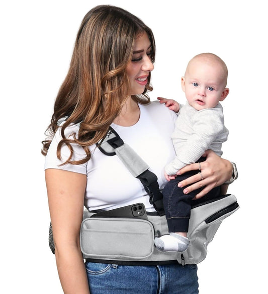 Comfortable Babywearing Solution - Detachable Strap, Adjustable Waistband, Lumbar Support, Up to 44lbs