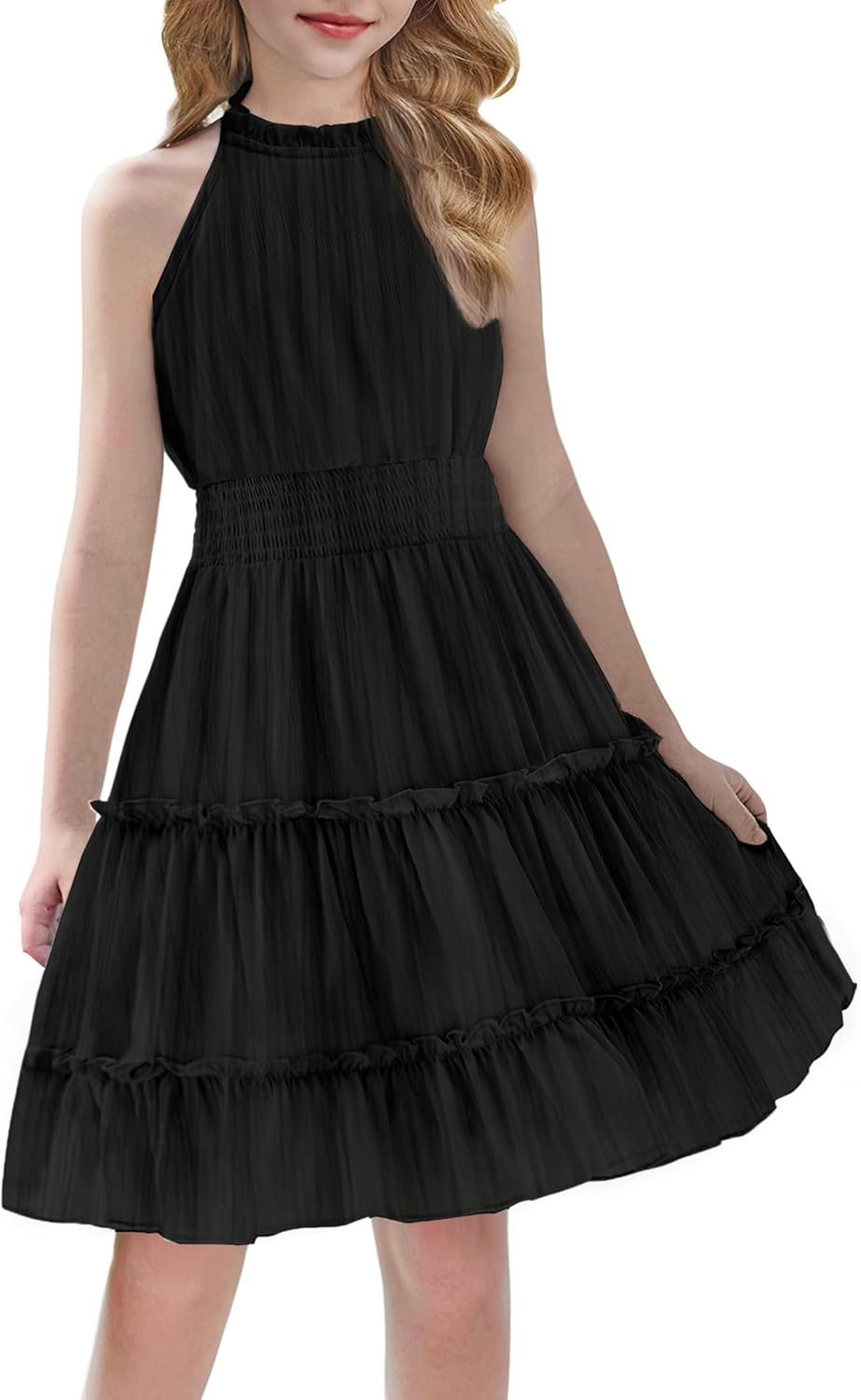 Arshiner Girls Halter Neck Sleeveless Dress for Summer Fun