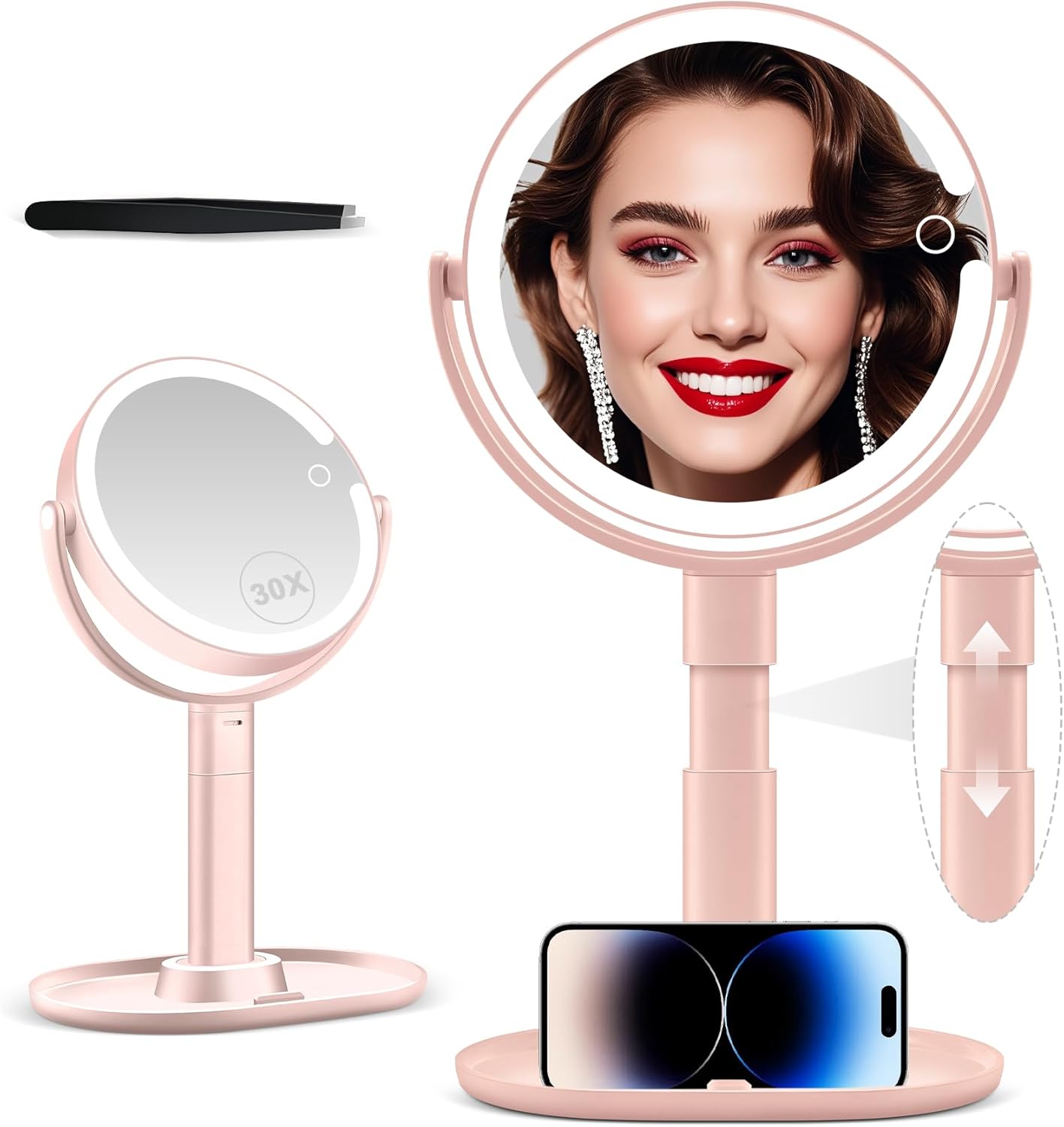 MIYADIVA Makeup Mirror with Lights: 20X Magnifying Beauty