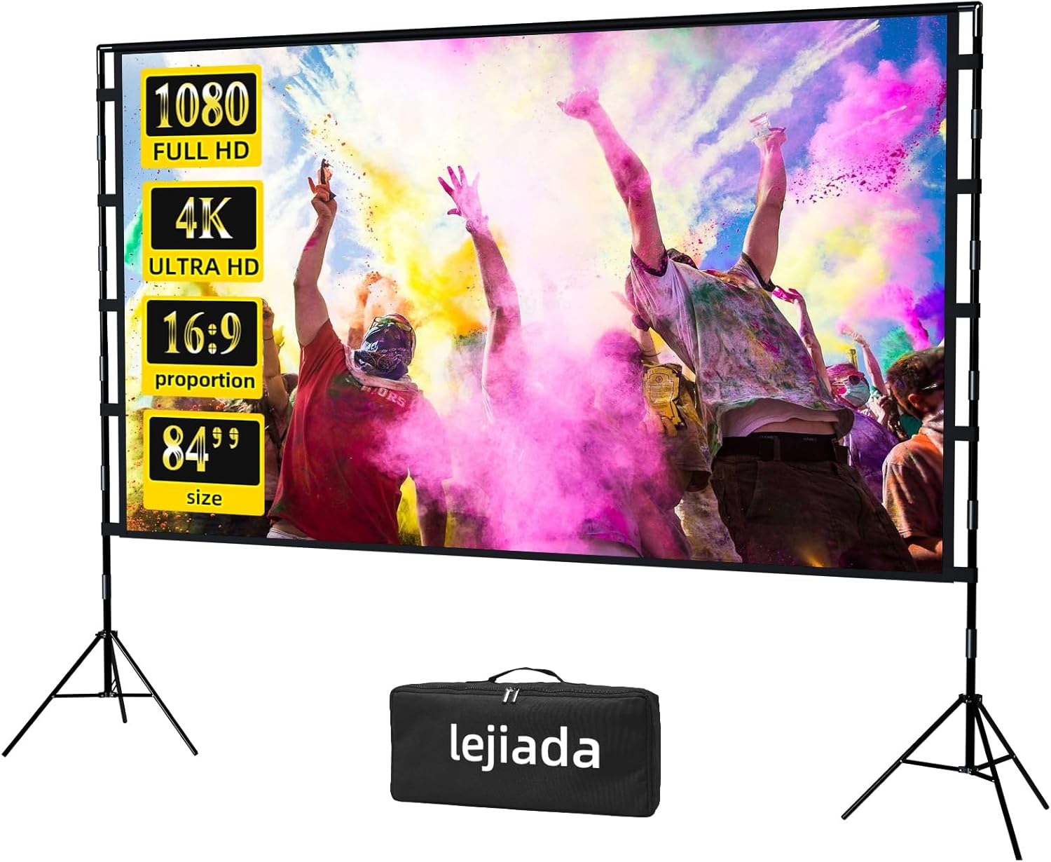 Portable 84 Projector Screen: Crisp 4K HD Viewing