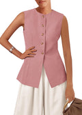 Blazer Vest for Women Sleeveless Work Waistcoat - Lightweight Fit