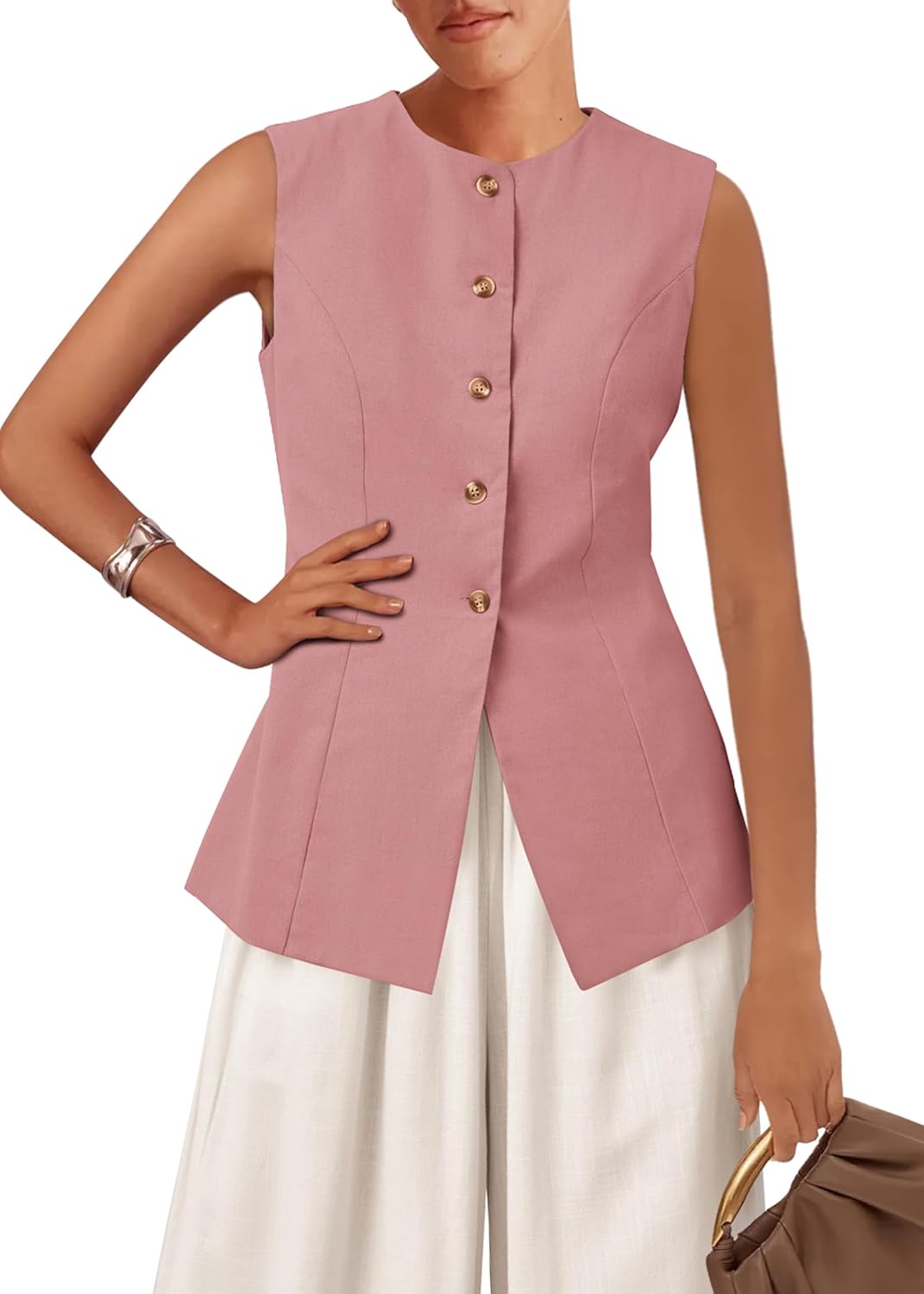 KIRUNDO Blazer Vest for Women: Trendy Summer Work Suit Top