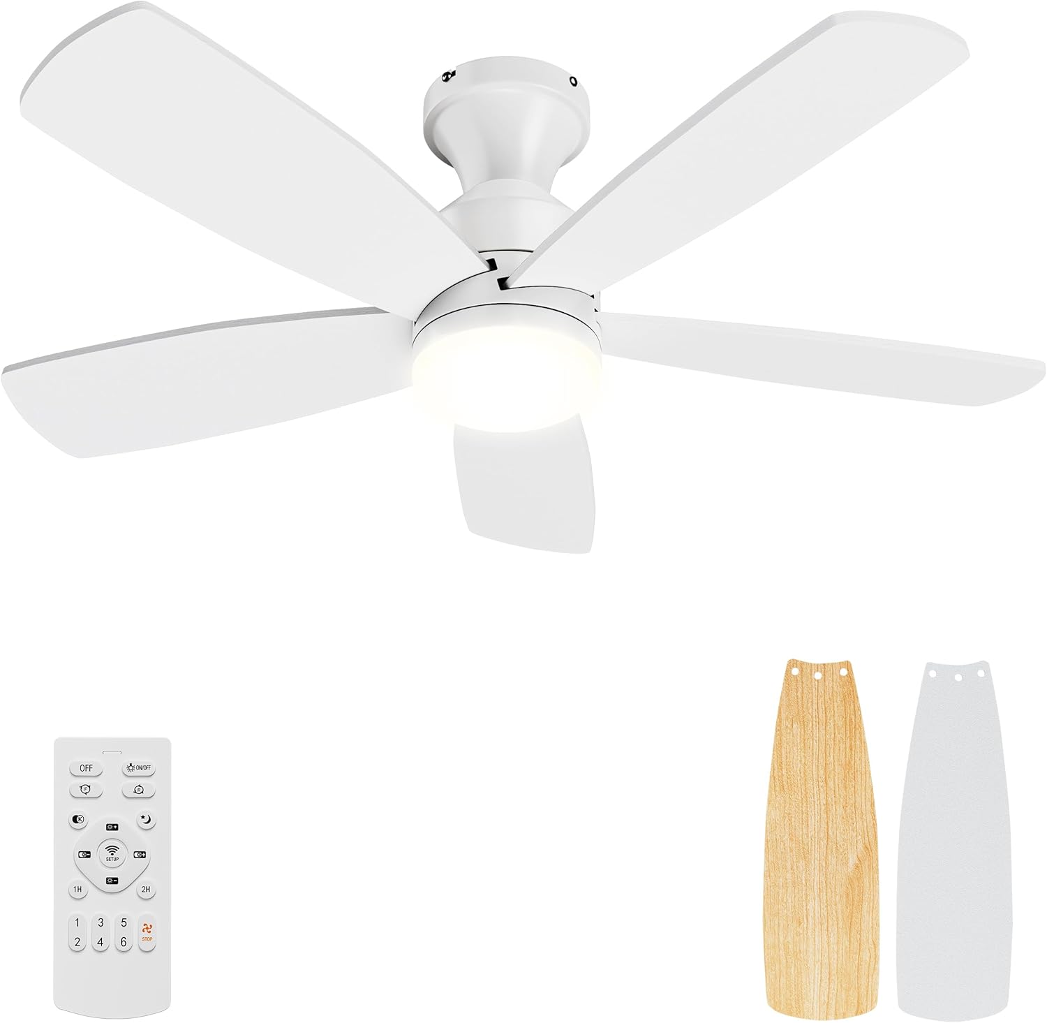 Ceiling Fan with Light and Wireless Remote for Any Room