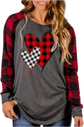 Buffalo Plaid Heart Graphic Tee | Love Letter Print Top