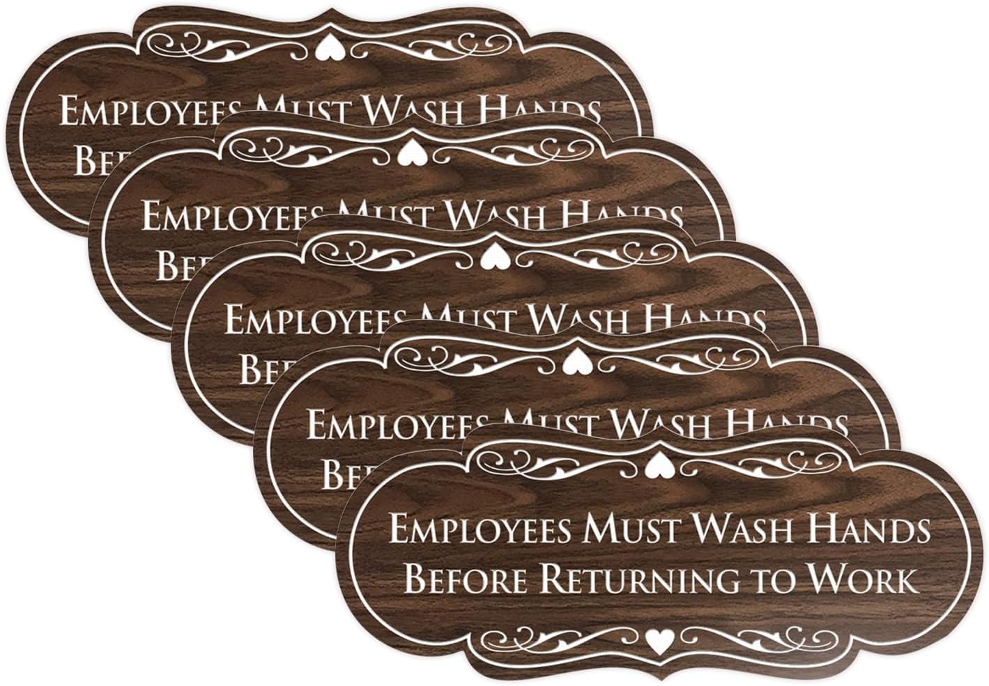Employees Must Wash Hands Before Returning to Work Sign - 5 Pack
