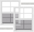 2 Pack 18in x 23in White Shed Window with Tempered Glass - Durable