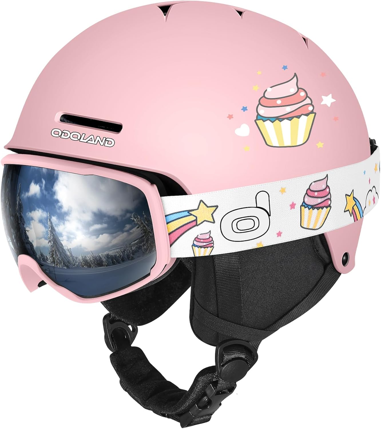 Odoland Kids Ski Helmet and Goggles Set for Safe Snow Sports