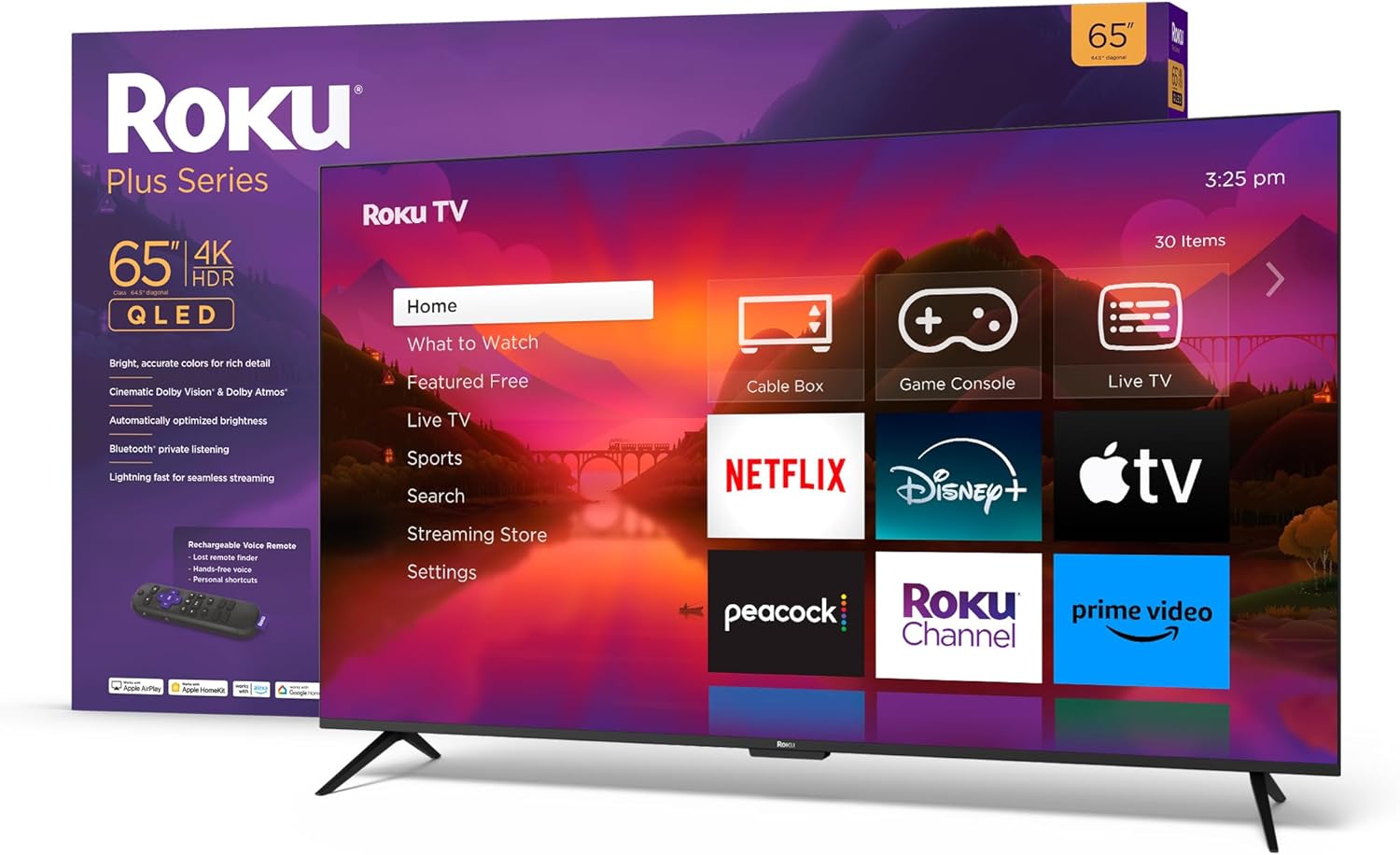 65 RokuTV 4K QLED - Dolby Vision, Stream Seamlessly!