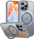 Grey 360 Rotatable Magnetic Ring for iPhone 16 Pro Max - Stand & 16ft