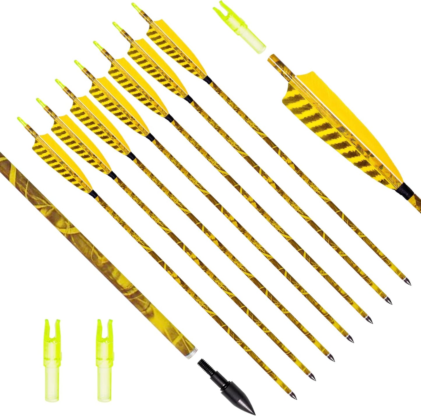 31Inch Carbon Arrows for Compound & Recurve Bow Practice