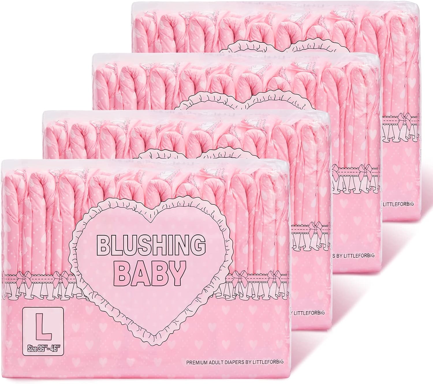 Littleforbig Blushing Baby Adult Diapers - Absorbent 40pc Set!