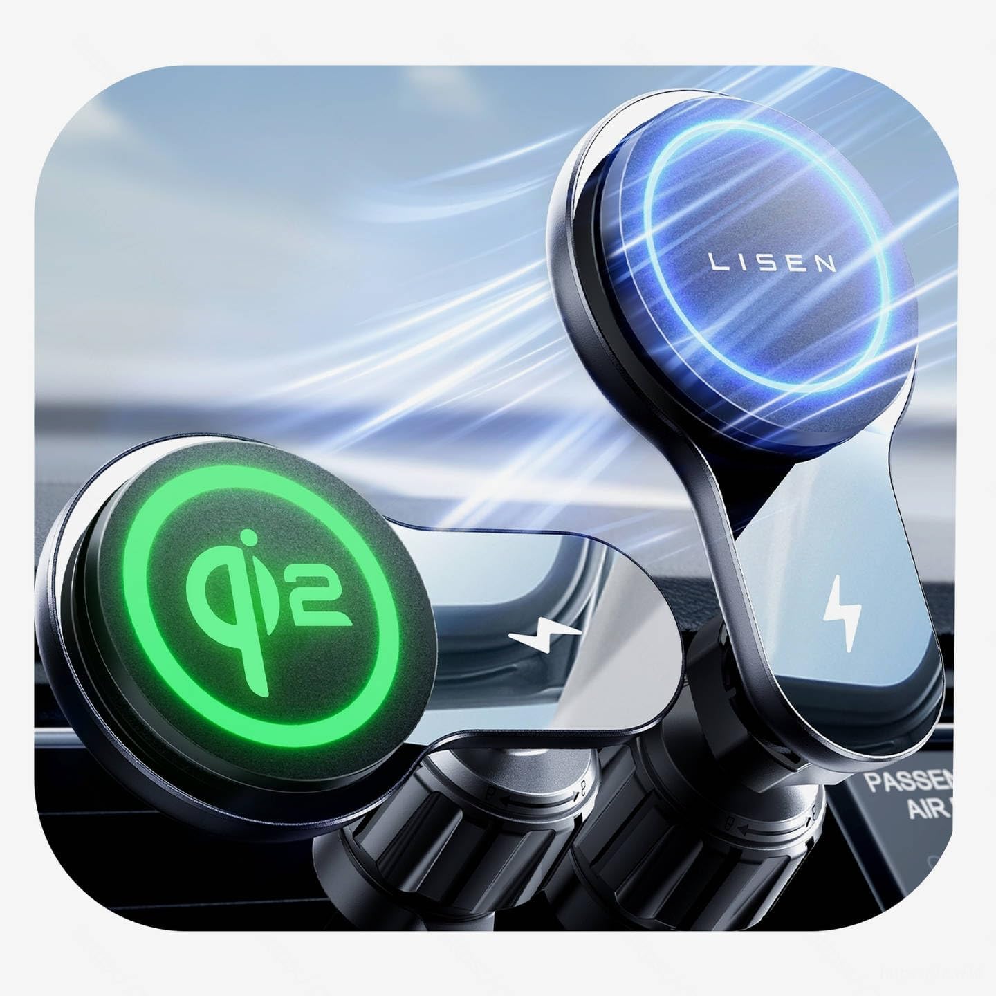 Fast Charge MagSafe Car Mount Charger by LISEN