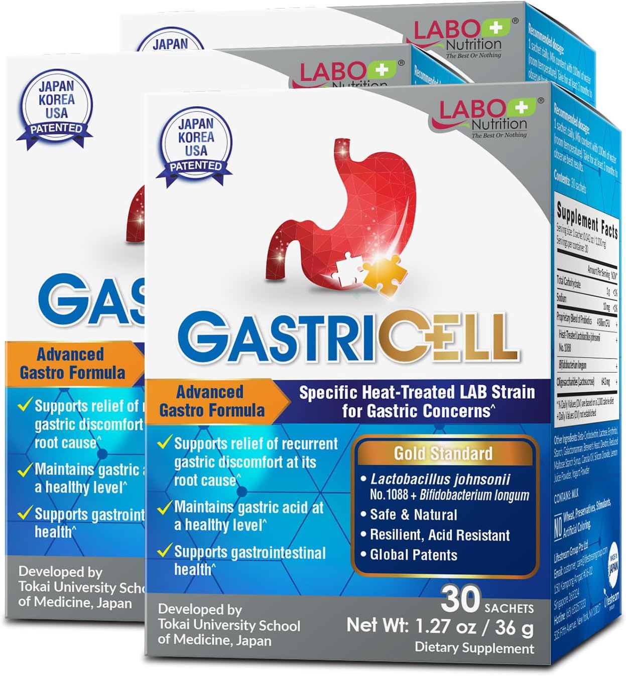 GASTRICELL Probiotic for Acid Reflux and Gastric Discomfort Relief