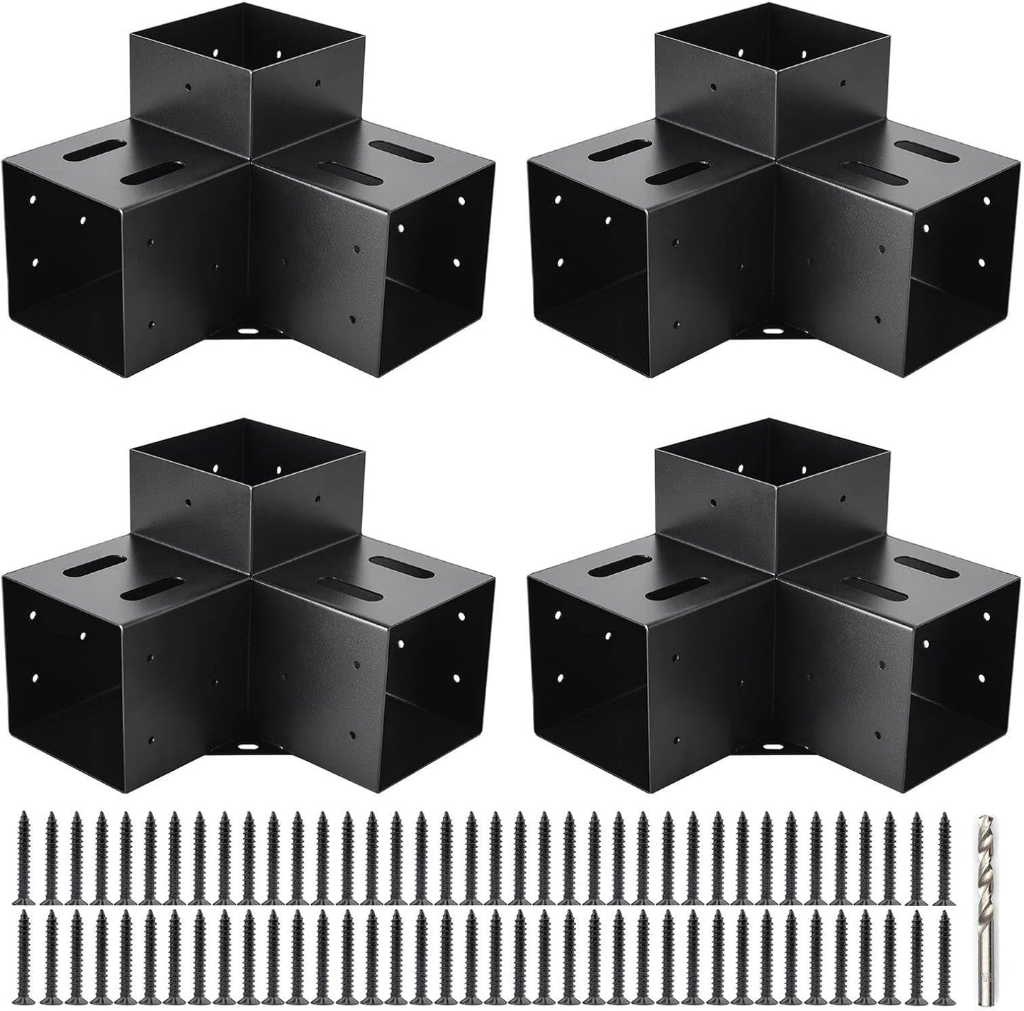 4x4 3-Way Pergola Brackets for DIY Outdoor Structures