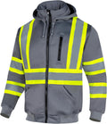 High Visibility Reflective Safety Fleece Hoodie for Men Grey XL