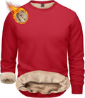 TACVASEN Men's Crewneck Sherpa Lined Sweatshirt - Warm Thermal