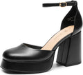 Chunky Platform High Heels Closed Toe Pumps - Stable 4in Support